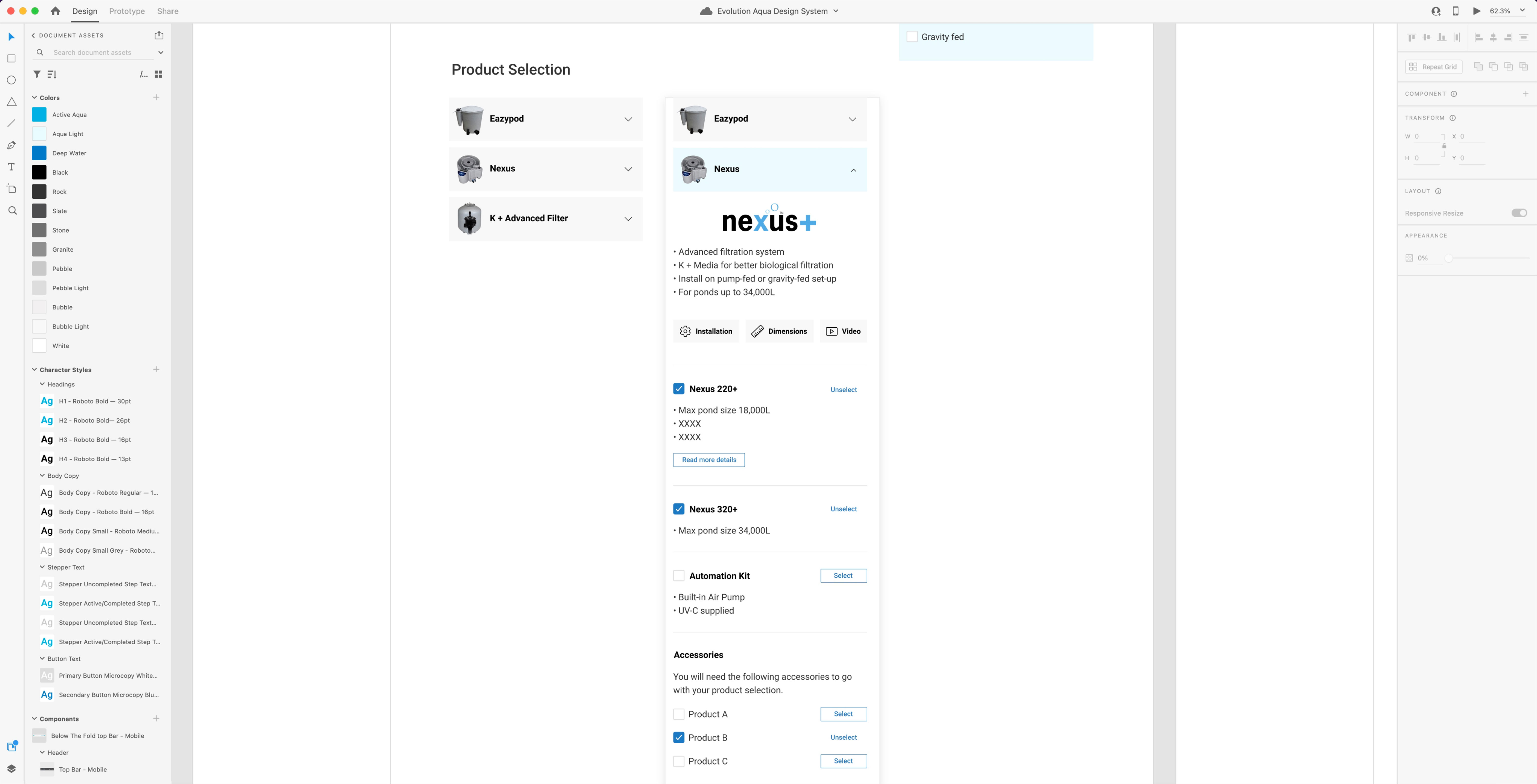 Image showing a page of accordions section of the design system.