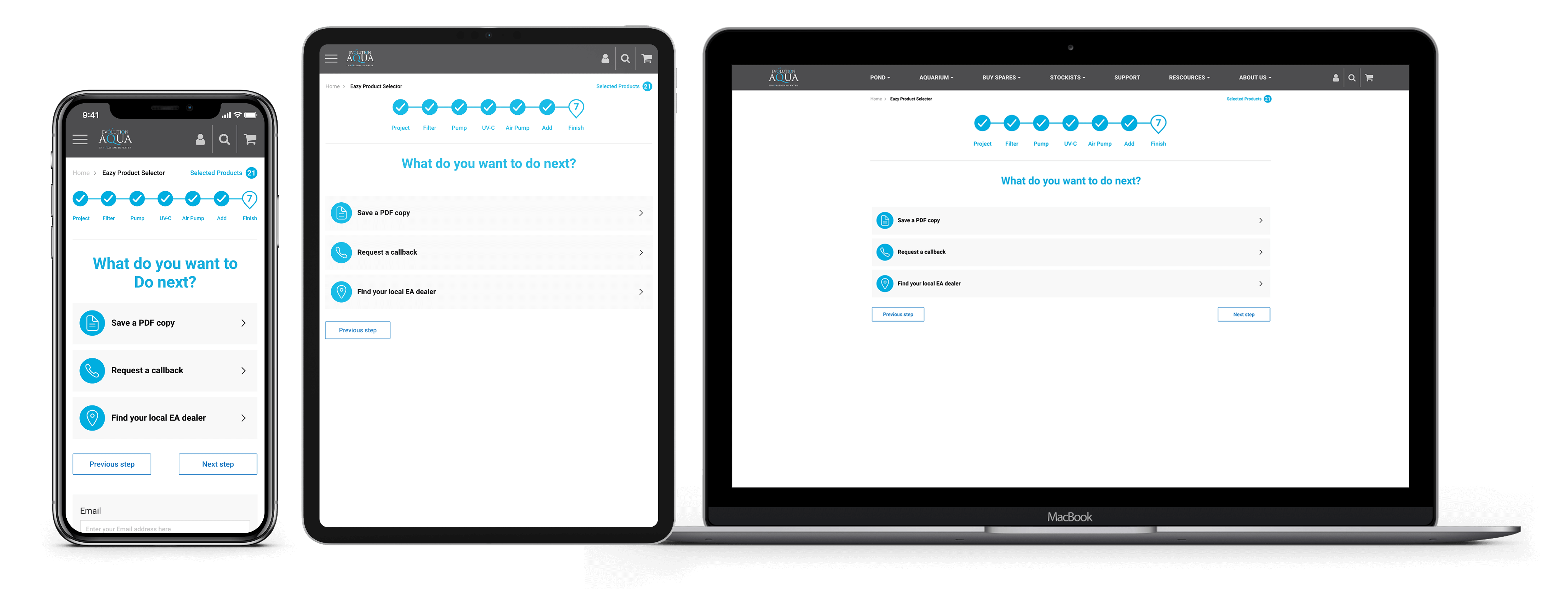 Image showing a page of the application on mobile, tablet and desktop.