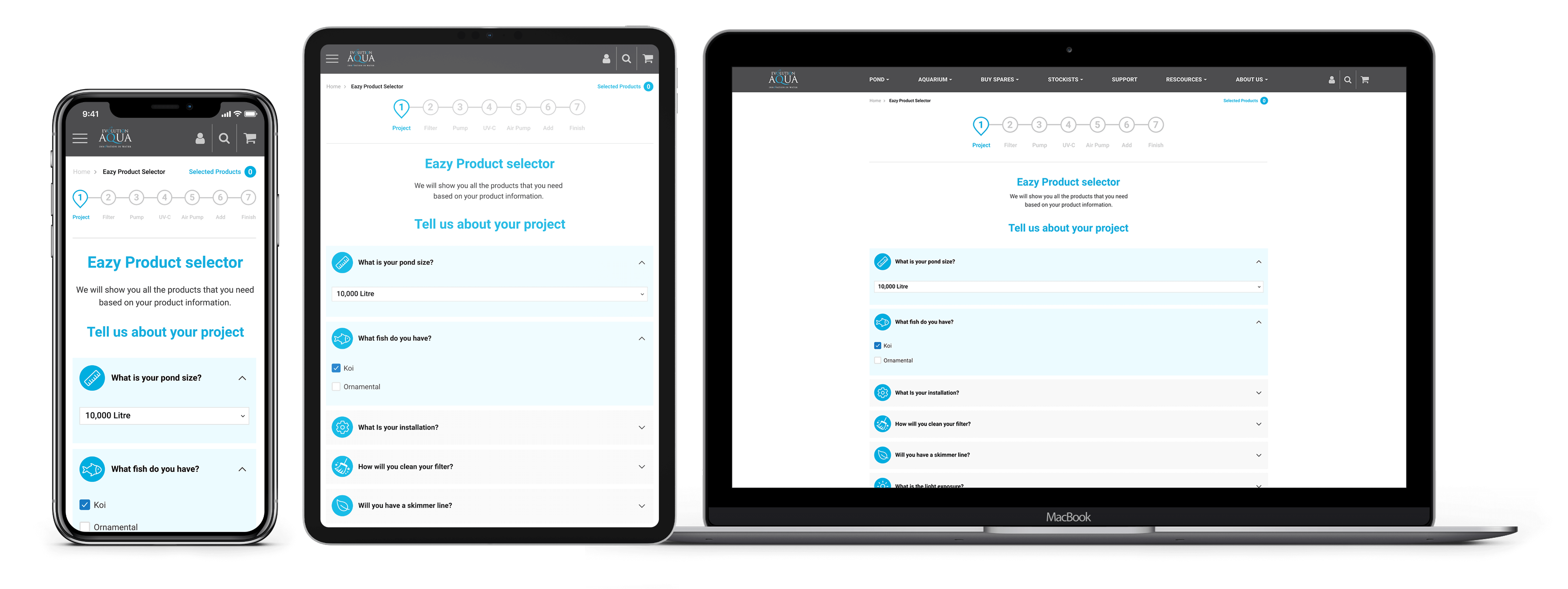 Image showing a page of the application on mobile, tablet and desktop.