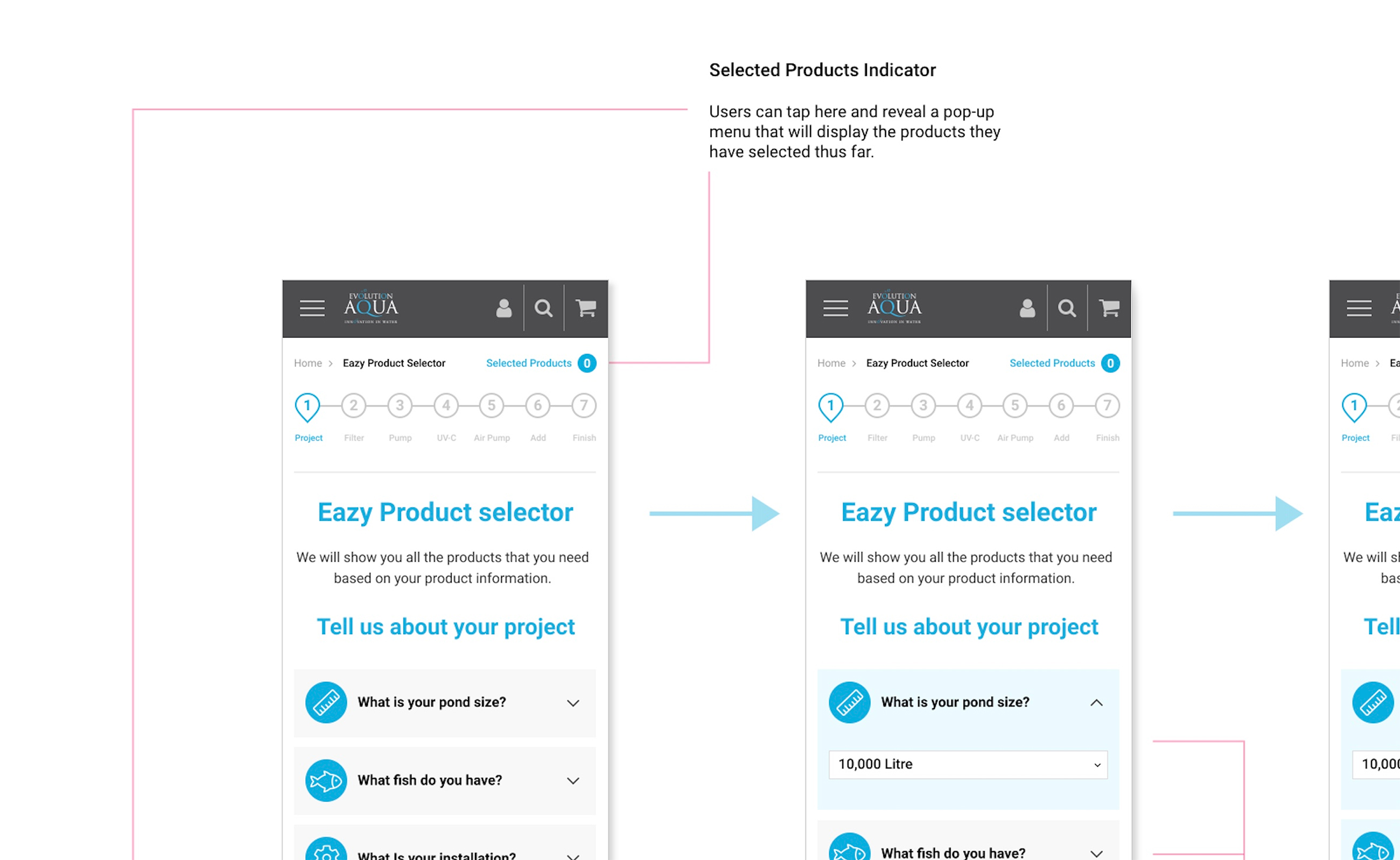 Image showing the Selected Product Indicator on page.