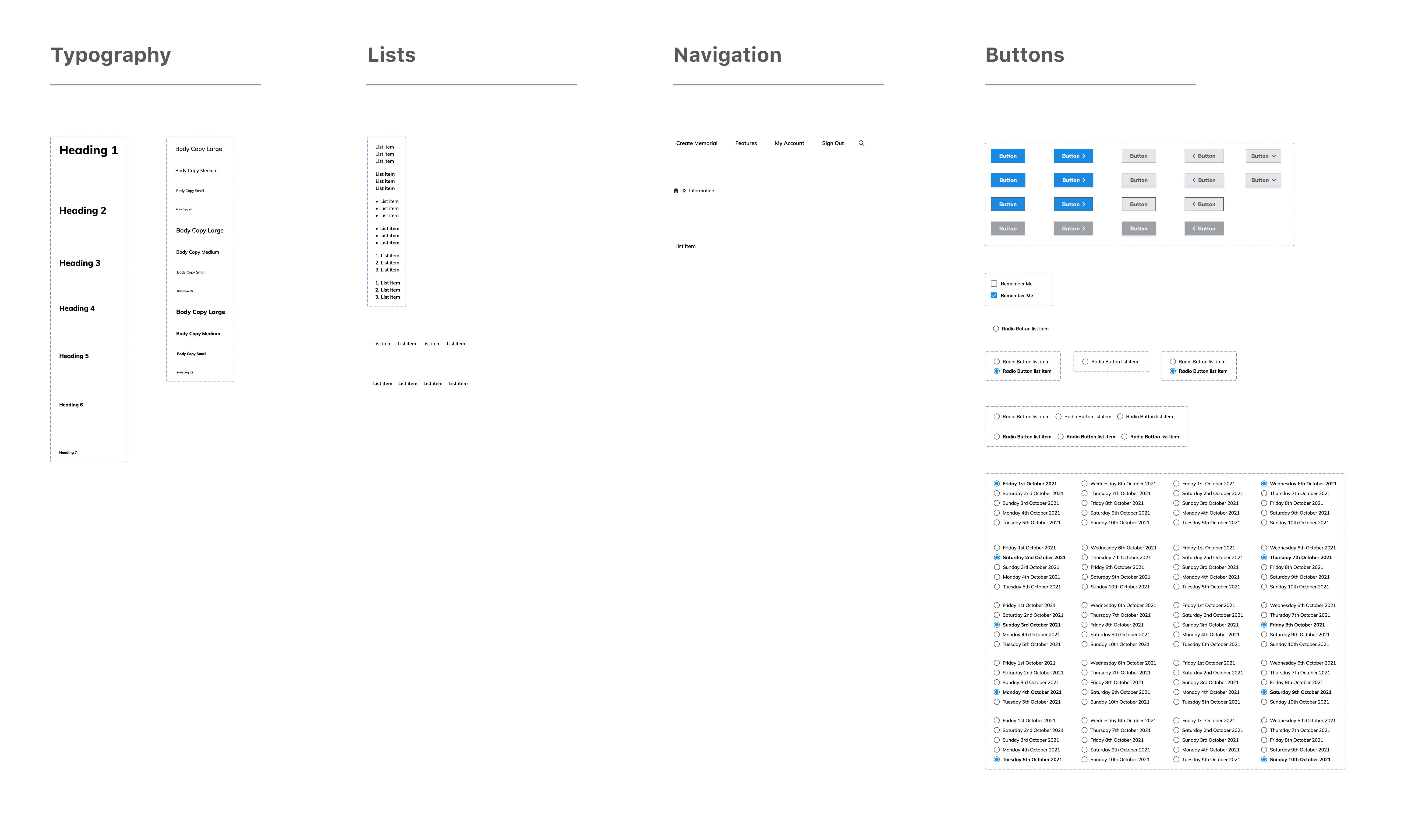 An image of components created in figma