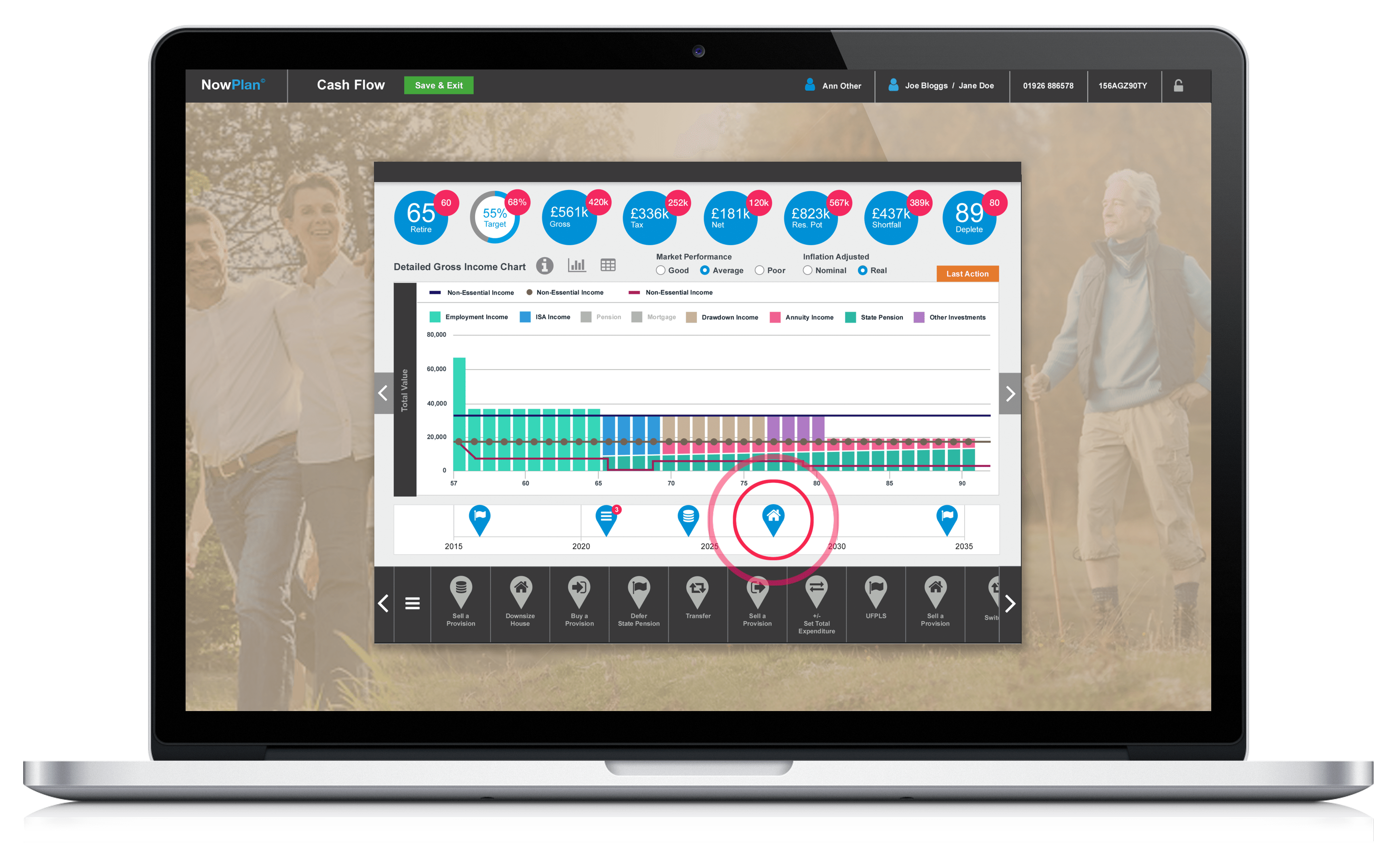 Cashflow Modeller screen on a MacBook