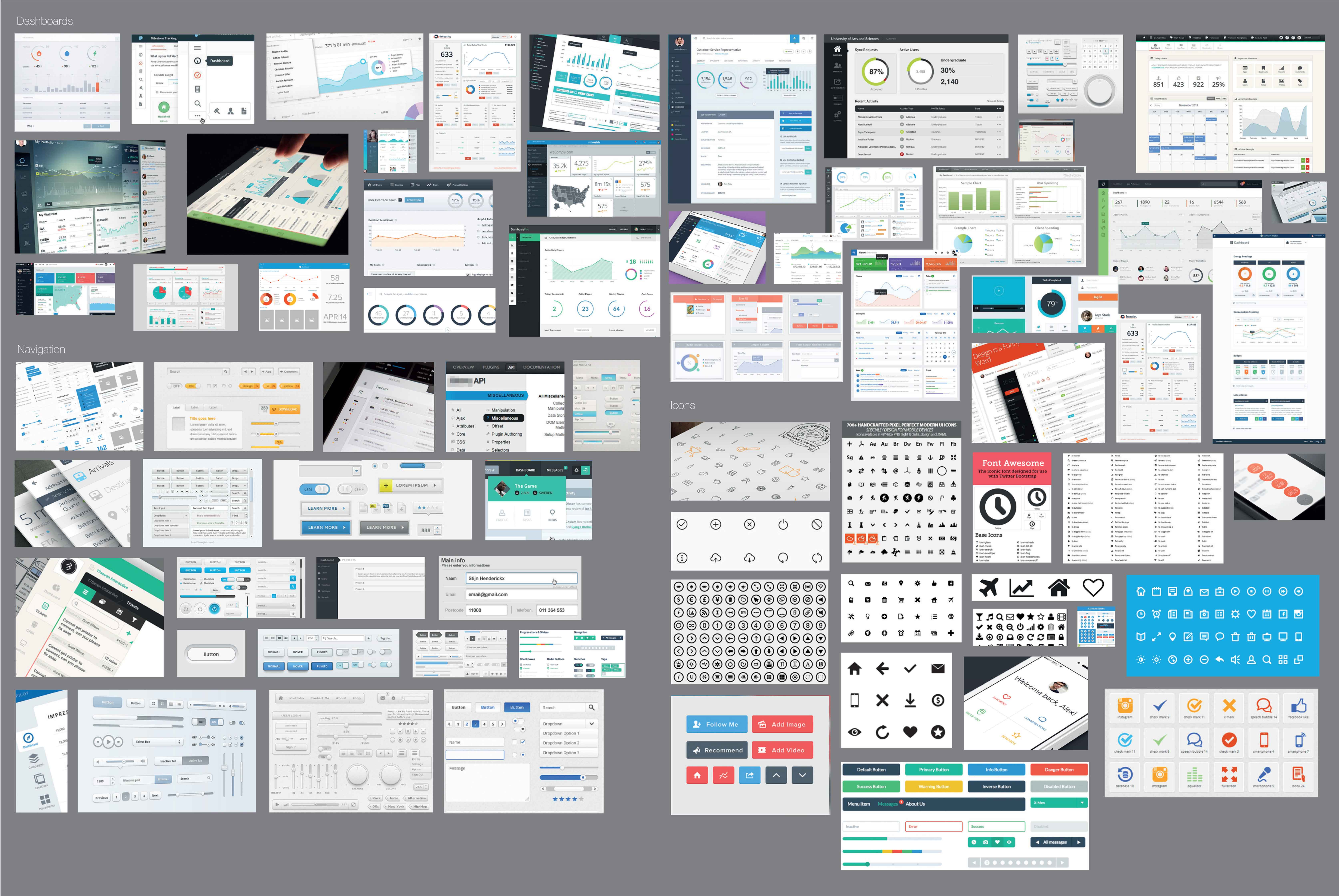 Moodboard containing mixed components