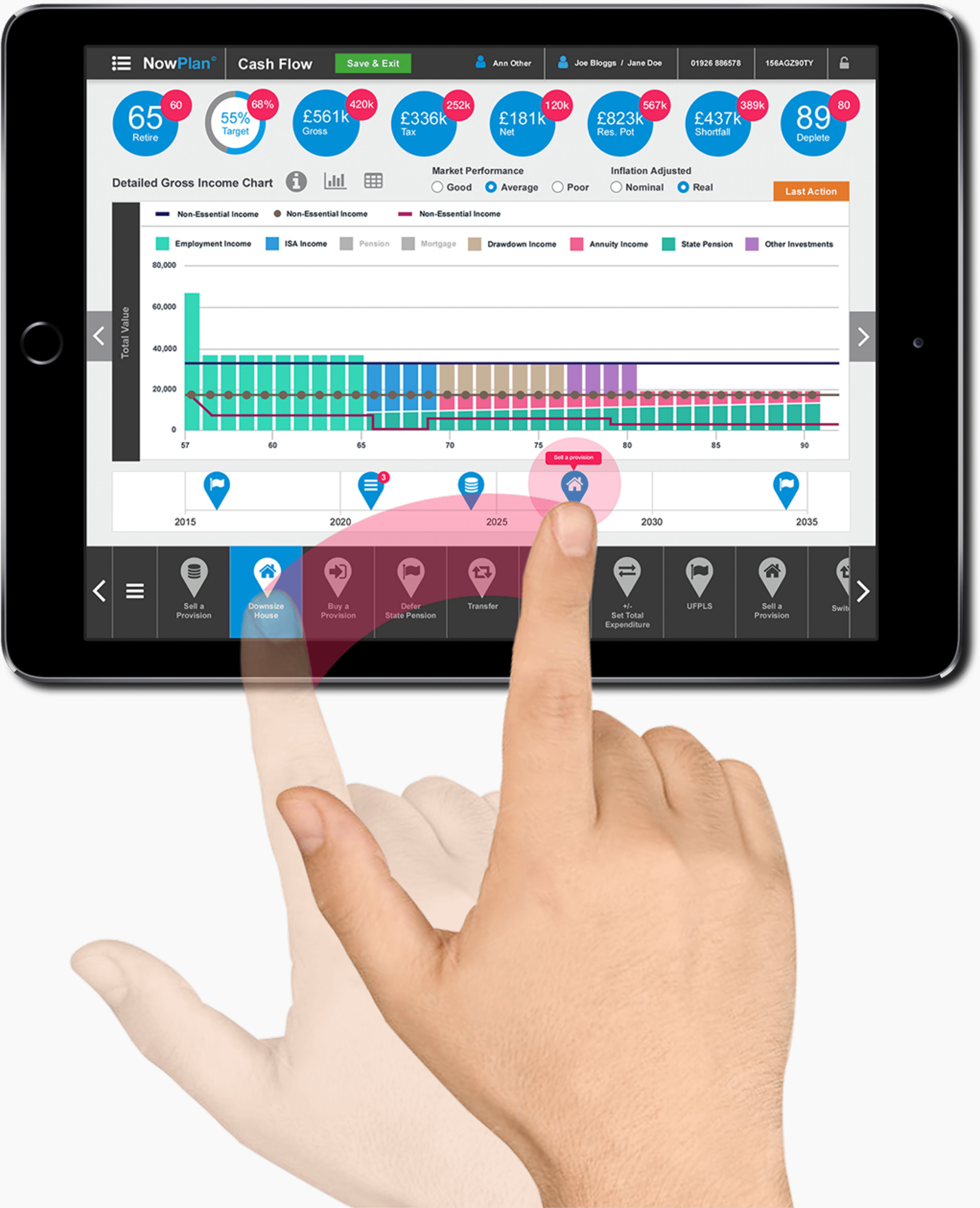 Image of the Cashflow Modeller in an ipad