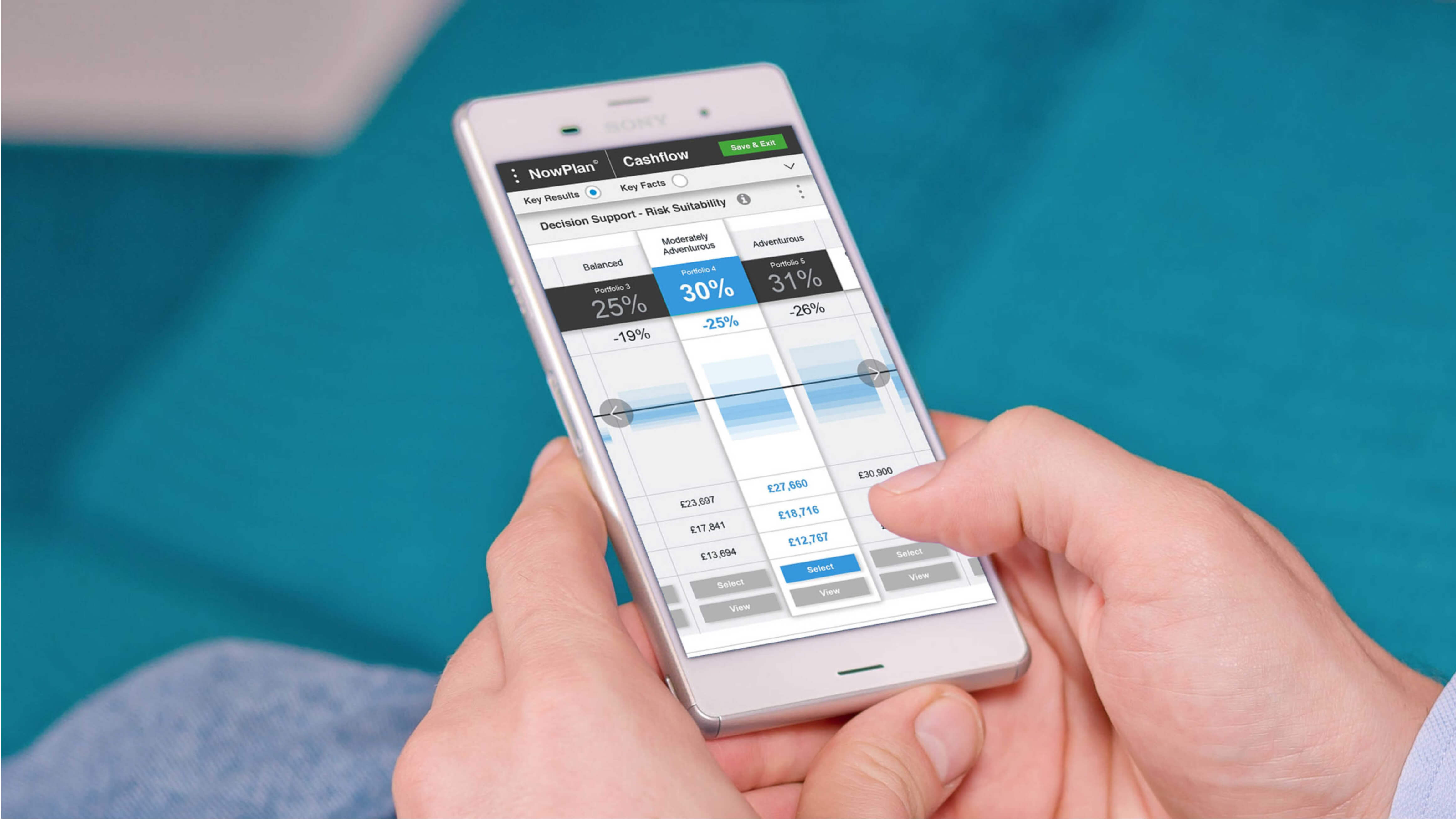 Risk Suitability Screen on a smartphone