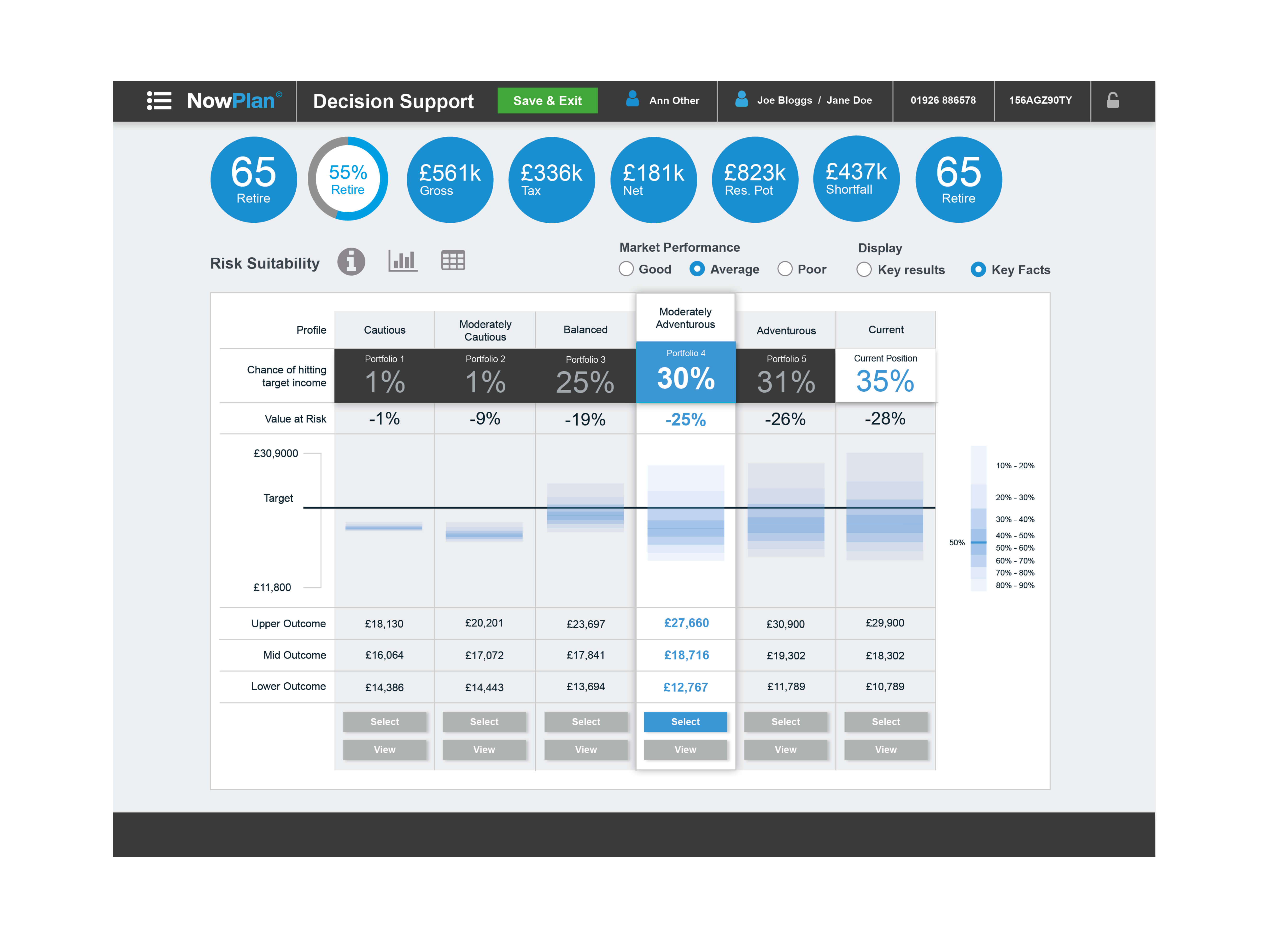 Risk Suitability screen final design