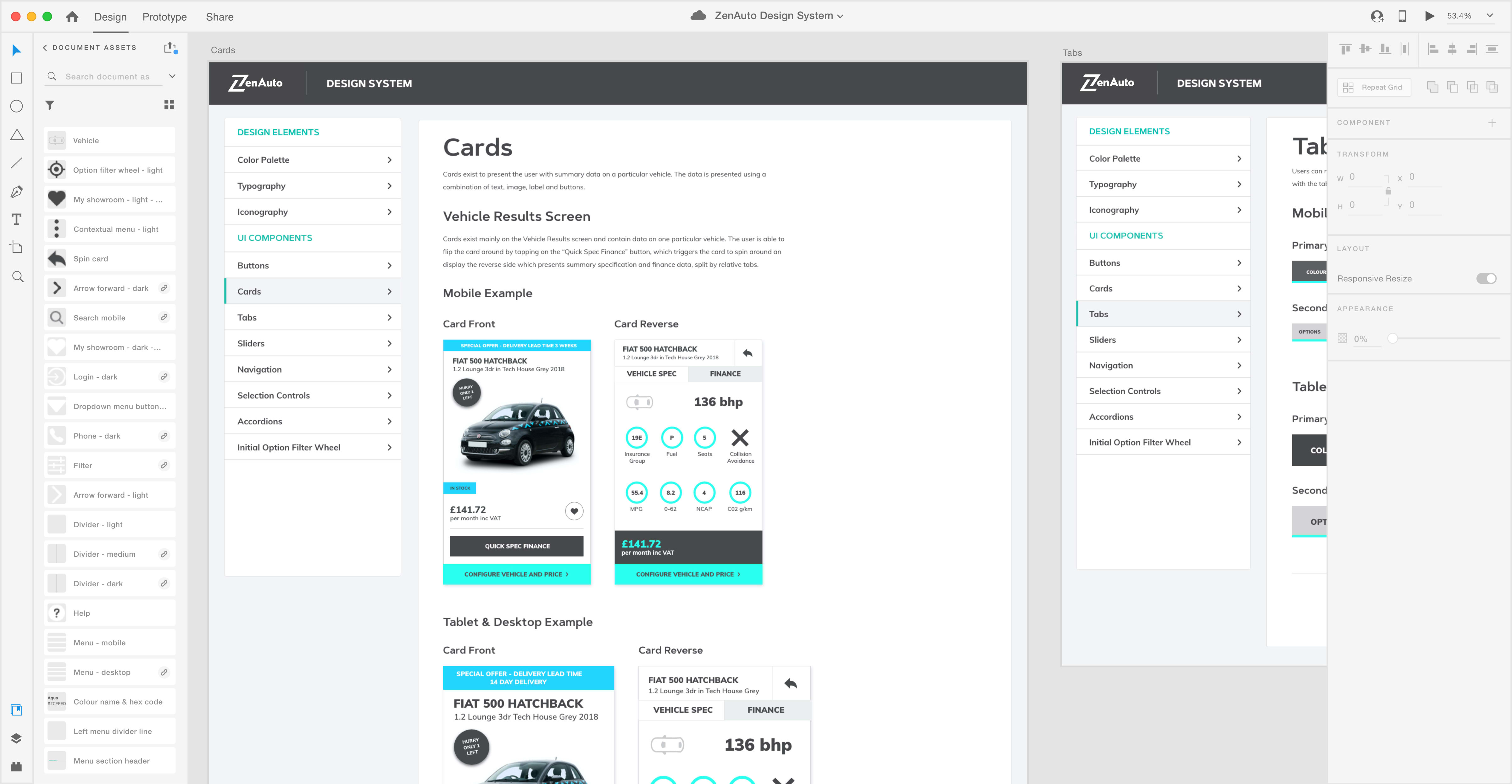 Design system cards