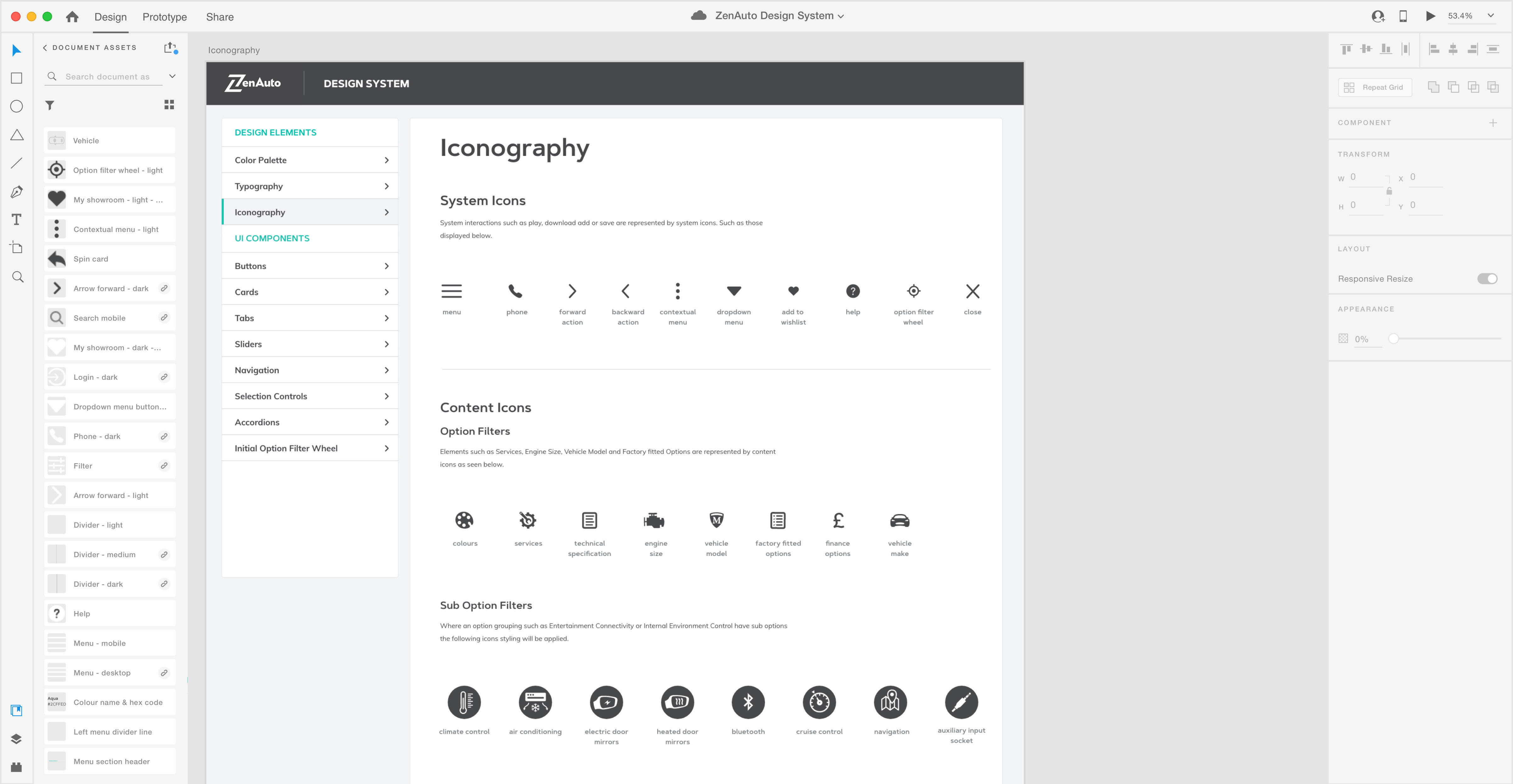 Design system iconography